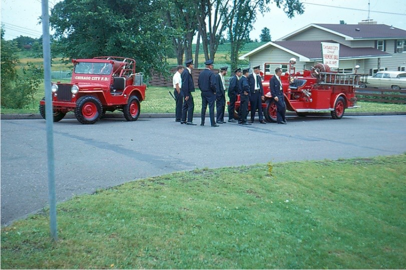 Fire Dept 1963 preparing for parade